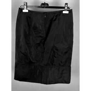 Lida Baday Silk Skirt Tailored Size 8 Black Knee Length Silk Lined